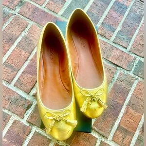 Coach Gold Leather Ballerina Flats